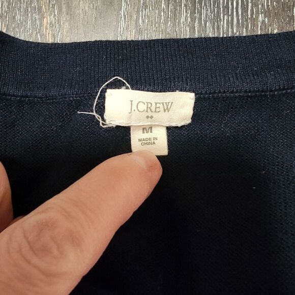 J. Crew Tie Neck Dress navy medium - Picture 4 of 4